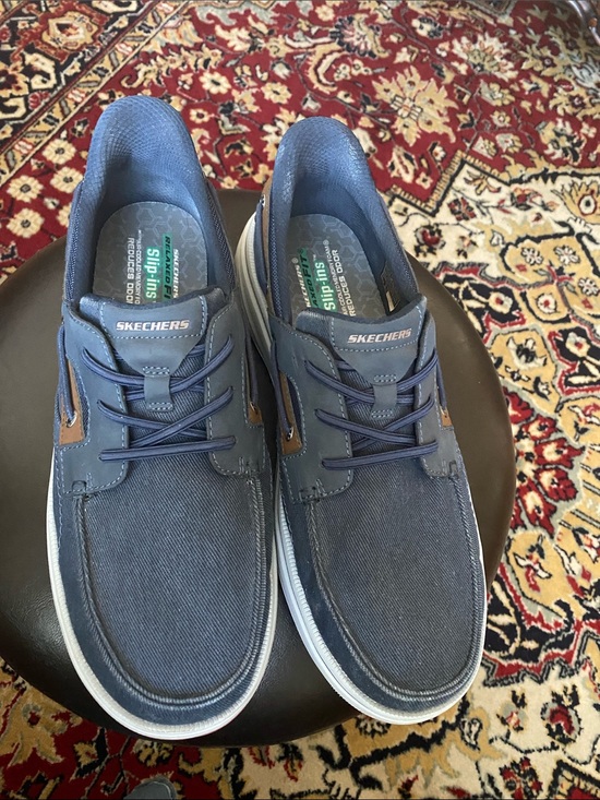 Skechers Other - Skechers Men's Casual Blue Canvas Slip In Lace Look Shoes Size 13